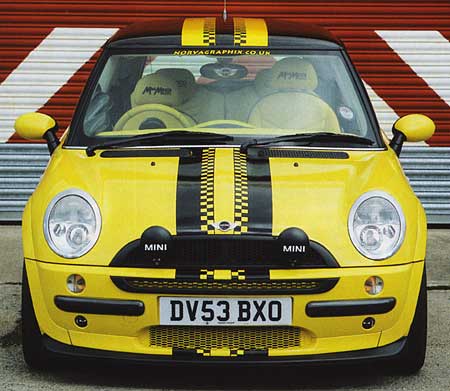 the Mini Mania UK Cooper which features that'sunglasses on' yellow
