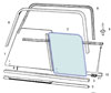 Morris Minor Classic Mini rear side glass sliding window type 2 holes