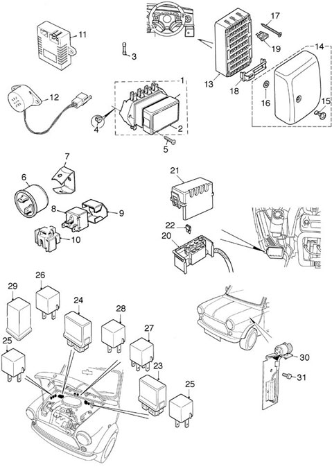 Mini Cooper Parts Catalog rover mini spi fuse box 