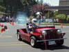 Maroon Mini Moke with disc brakes