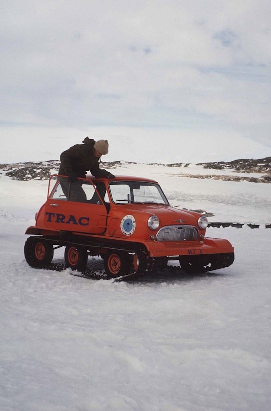 Deputy Director Don Styles getting into Mini Trac, Wilkes