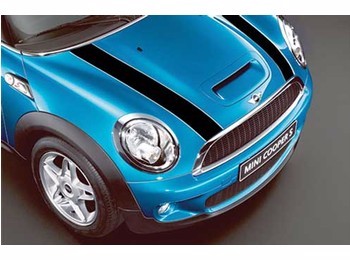 Mini Cooper Black Bonnet Stripes