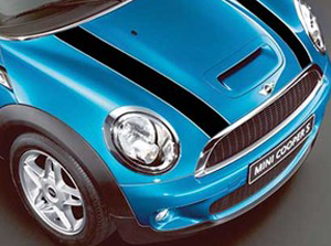  Mini Cooper Bonnet Stripes in assorted options for R55, R56, R57, R58, R59
