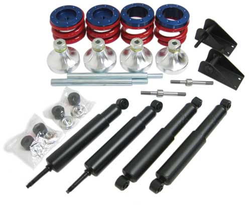 Classic Mini Red Coil Spring Hydrolastic Wet To Dry Suspension Conversion Kit