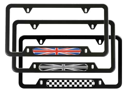 Qptimum Coopers Racing Carbon Fiber Stainless-Steel License Plate Frame Cover For MINI 1 