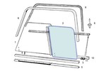 Classic Mini rear side glass sliding window type 2 holes