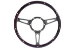 Classic Mini Mountney Dark Wood Rim Steering Wheel 13 Inch Semi Dished