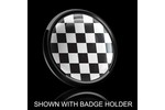Dome Style 3 Magnetic Badge - Checkered Pattern