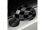 MINI Cooper Mirror Covers Checkered Black/Grey Pair OEM Gen3 thru 2019