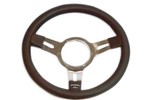 13 3 SPOKE BLACK CHROME SEMI DISHED STEERING WHEEL