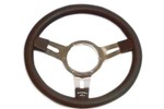 13 3 SPOKE BLACK CHROME SEMI DISHED STEERING WHEEL