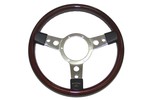 Classic Austin Mini 13 3 Spoke Wood Rim Chrome Semi Dished Steering Wheel