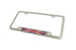 License Plate Frame Union Jack each - Brushed Stainless Steel