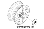 Mini Cooper Hub Cap Crown Spoke 104 Black Gen1 & Gen2 OEM