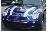 OEM Hood Stripes Black With White Border | Gen1 MINI Cooper and Cooper S