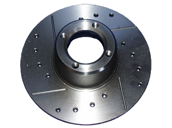 Classic Mini Drilled And Grooved Brake Rotors Pair