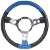 Classic Mini Mountney Black & Blue Vinyl Steering Wheel 13 Inch Semi Dished
