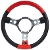 Classic Mini Mountney Black & Red Vinyl Steering Wheel 13 Inch Semi Dished