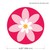 Part No. G2NMX4864 - Round Gographic 4.25 Dia Vinyl Badge Each - Flower Pink Round Gographic 4.25 Dia Vinyl Badge Each - Flower Pink