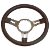 13 3 SPOKE BLACK CHROME SEMI DISHED STEERING WHEEL