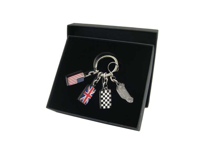 Mini Cooper Gift - Mini & Flags Keychain