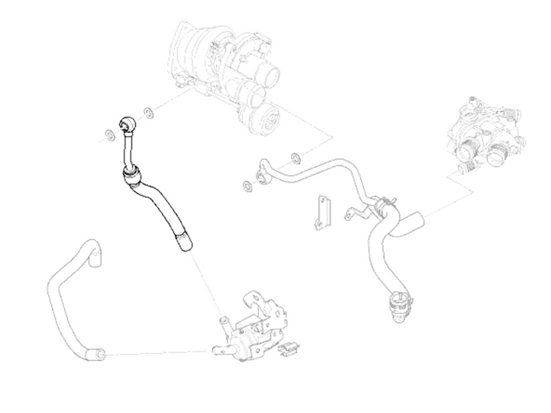 Mini Cooper S Turbo Coolant Hose Pump to Turbo Value Line Gen2 R55 R56 R57 R58 R59 R60 R61