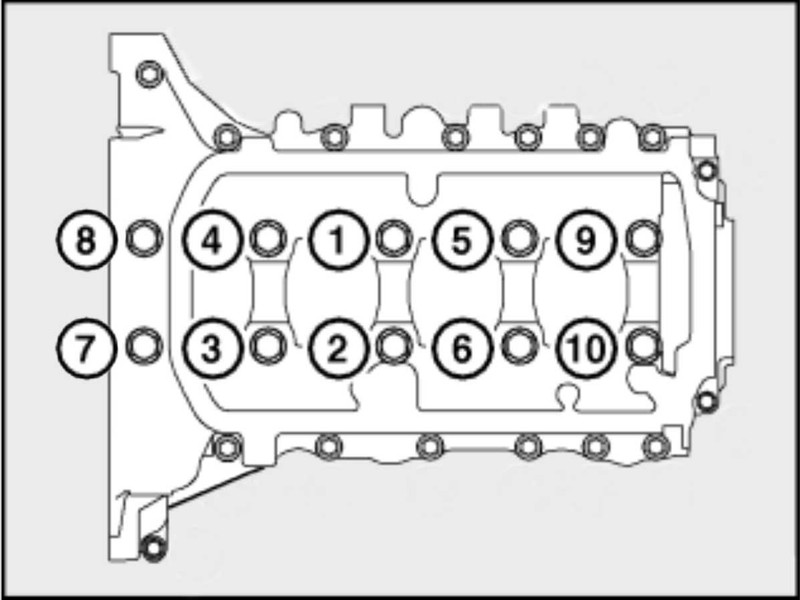 Bolts for Crankshaft Bearing Cap Set of 10 - R55/56/57 MINI Cooper S to 10/2008