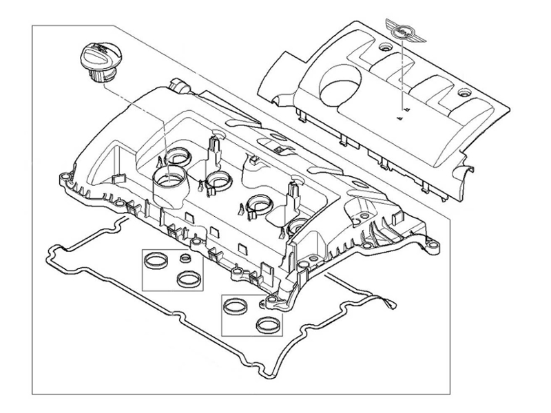 Valve Cover with Gasket Compatible with 2007-2012 Mini Cooper 