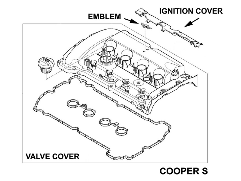 Valve Cover Emblem OEM Gen2 MINI Cooper R55-R61
