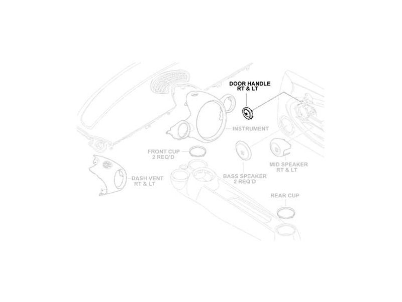 OEM Inside Left Door Handle Chrome Trim MINI Cooper Cooper S R55 R56 R57 R58 R59 MINI Gen2