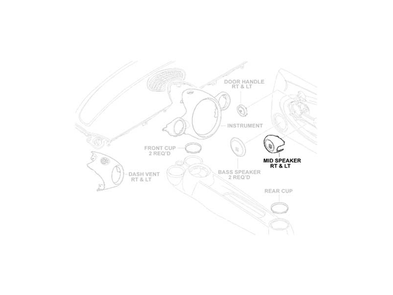 OEM Left Speaker Chrome Trim Mid-range MINI Cooper Cooper S R55 R56 R57 R58 R59 Gen2
