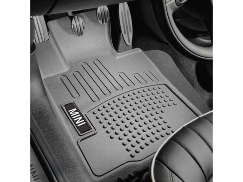 Fits 17-24 Mini Cooper Countryman Nylon Floor Mats Liner Gray Front Back  Carpet