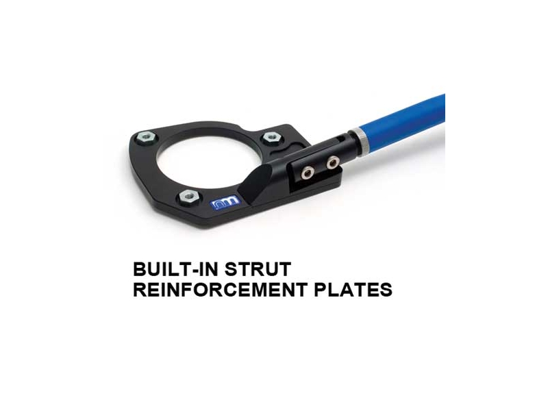 Mini Cooper Strut Bar w/ Reinforcement Plates NM Blue Gen2 R55 R56 R57 R58 R59