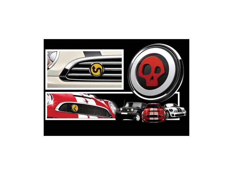 Mini Cooper & S 3d Badge Insert - Checkered Pattern Mini Cooper & S 3d Badge Insert - Checkered Pattern