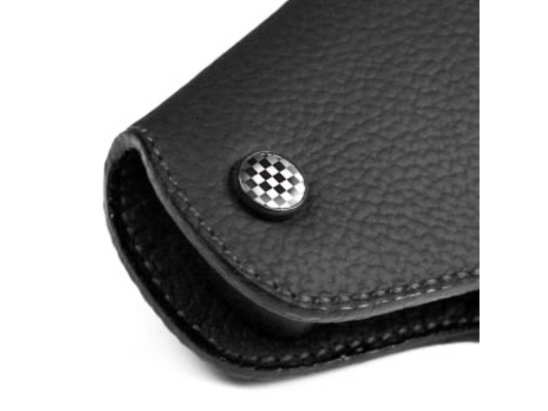 Mini Cooper Leather Key Fob Black W/ Checkered Gen3 F55 F56