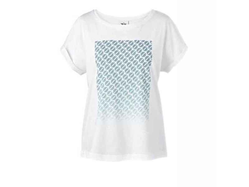 Genuine MINI Ladies Signet T-Shirt in White/Aqua Large