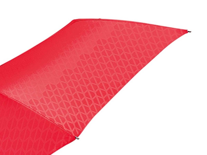Mini Cooper Foldable Umbrella W/ Signet Pattern In Coral Red