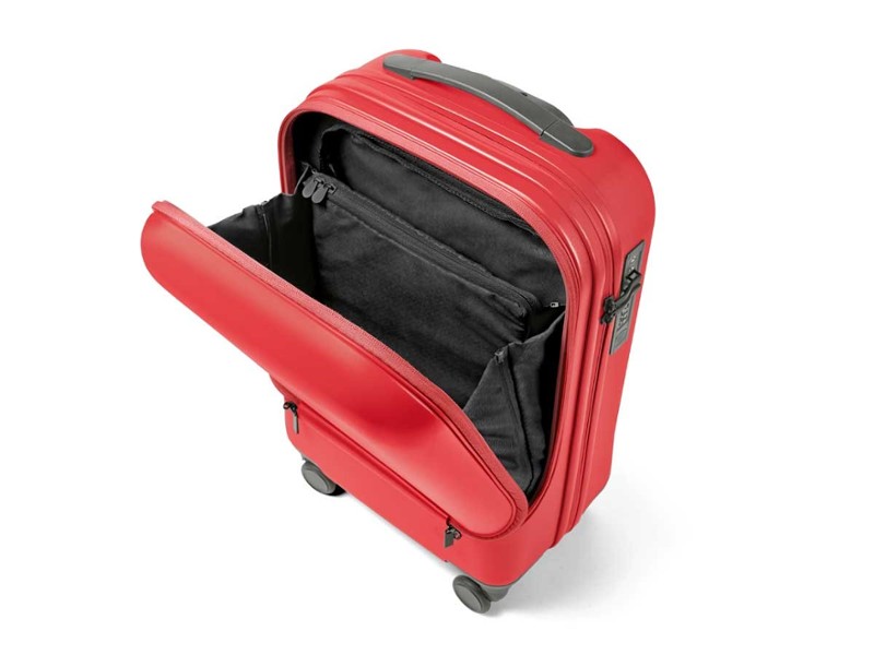 Mini Cooper Cabin Trolley Suit Case In Coral Red