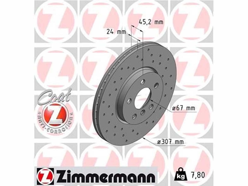 Mini Cooper S Drilled 307x24 Front Brake Rotor pair Value Line Gen3 F54 Clubman