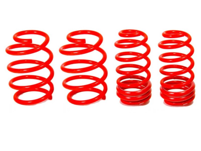 JCW Sport suspension with coil springs in Red