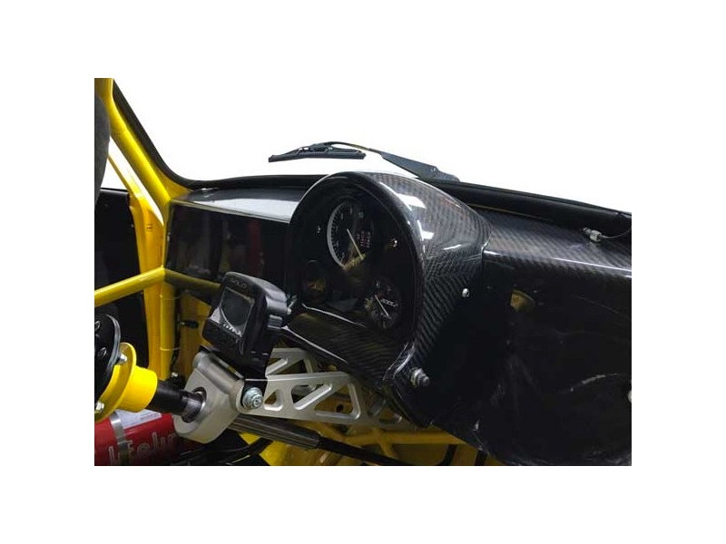 Classic Mini Race Car Dash In Carbon Fiber