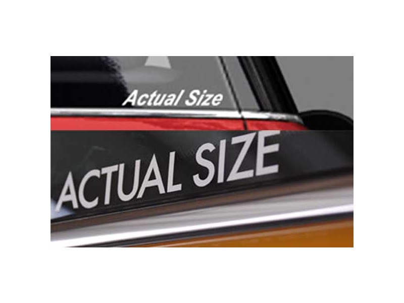 Actual Size Graphic Decal White All Caps