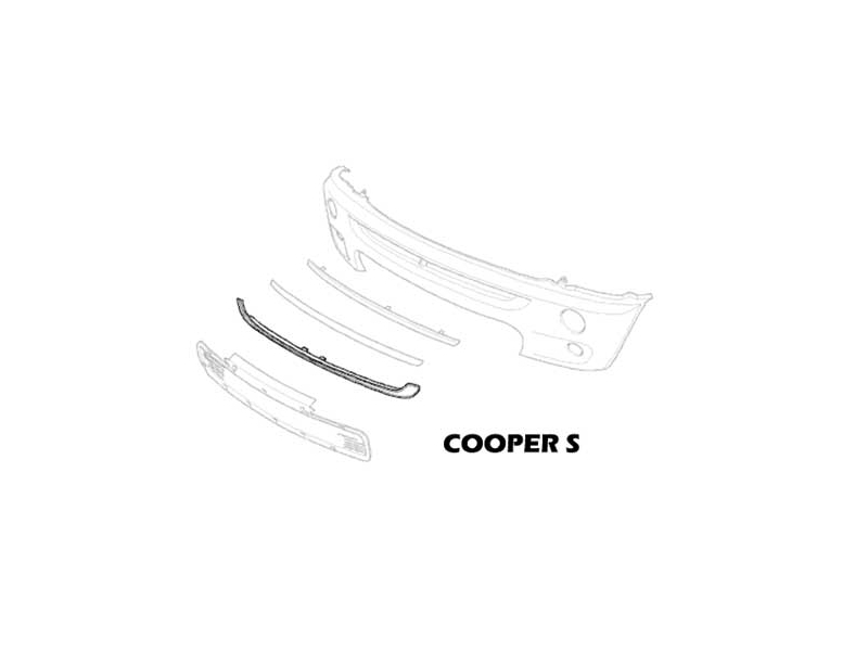 Trim Finisher Front Bumper Chrome - R50/52/53 Cooper & S
