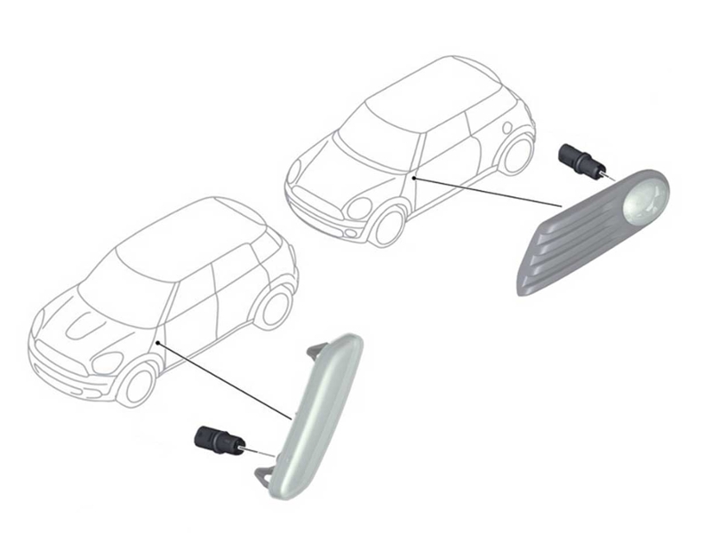 OEM Bulb Socket Parking & Side Marker Light MINI Cooper Cooper S Hardtop R50, Convertible R52, Hardtop R53 Gen1