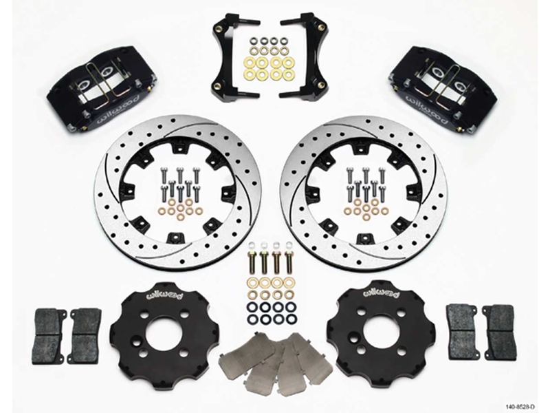 Mini Cooper Front Big Brake Kit Wilwood 12.19 Black Calipers and Drilled & Slotted