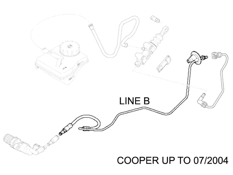 Hydraulic Line Clutch Slave Line B - R50 Cooper Non-s Up To 07/2004