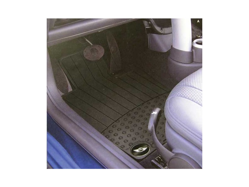 Front Rubber Floor Mat W/ Wing Logo Oem Mini Coope