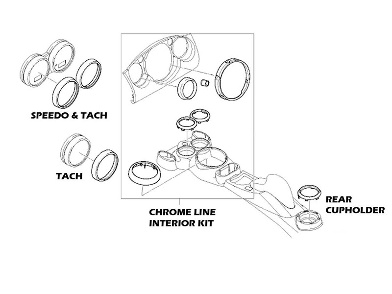 Chrome Interior Dial Kit for 2001-2006 BMW MINI Cooper/ S/ONE R50 R52 R53  25pc.