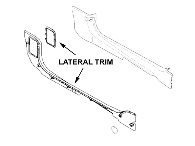 Lower Lateral Trim Panel Black Oem - R50/53 Mini Cooper & S