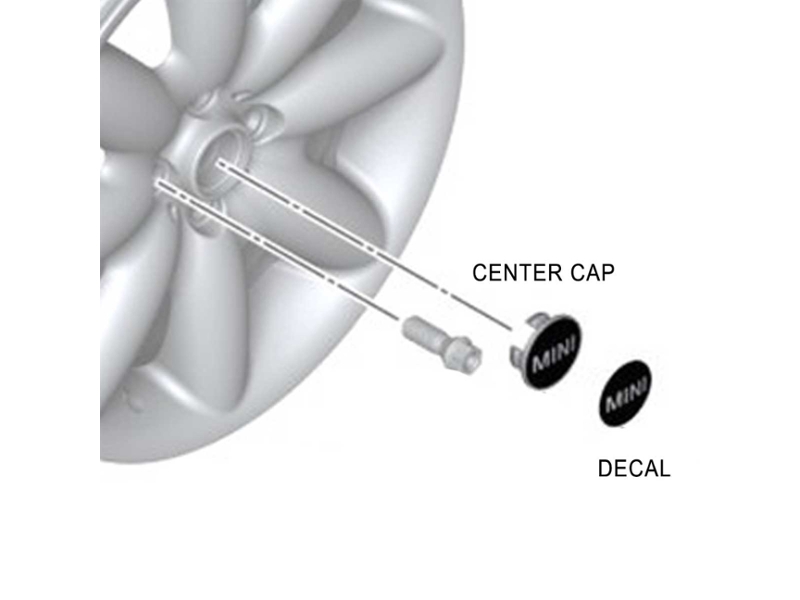 MINI Cooper Wheel Center Hub Cap with decal